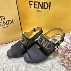 OLD FENDI フェンディ ロゴ ズッカ柄 総柄 ロゴ 厚底 ウェッジ