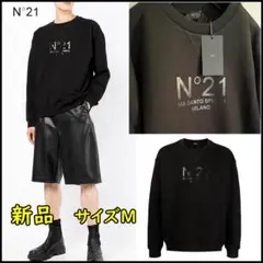 新品・サイズM【N°21】ロゴスウェット ブラック