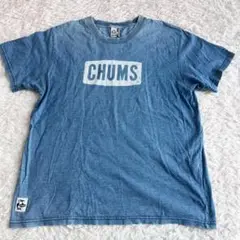 CHUMS　チャムス　デニム風　ロゴ　Tシャツ　M