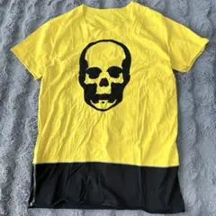 lucien pellat-finet スカルプリントTシャツ M イエロー 黄