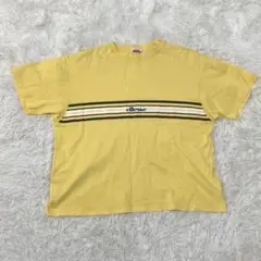 希少▲ellesse エレッセ▲スポーツウェア 半袖Tシャツ イエローL ライン