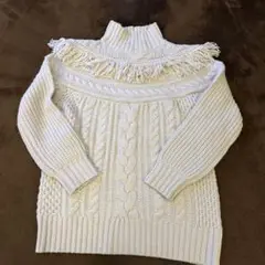 ランバンオンブルーフリンジニット
