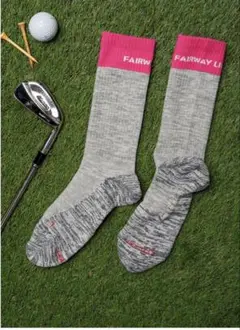 【Grip Socks】Color Blockミドル丈ピンク日本製　24〜27㎝