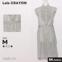 ★美品★ Lois CRAYON ワンピース　膝丈　花柄　フリル　ウエストリボン