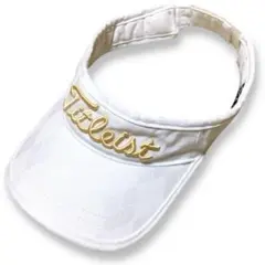 タイトリスト　レディース　Titleist ホワイト　ゴールドロゴバイザー