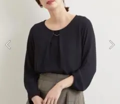 1回着　美品　グリーンレーベルリラクシング　ウォッシャブル ブラウス　ネイビー