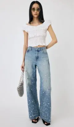 マウジー moussy DESTROYED MIDRISE BAGGY