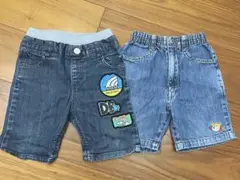 ミキハウス、ドリームベイビーズ、デニムショーツ2点セット100cm