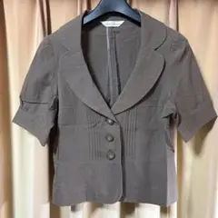 First Reuue 半袖 ブラウス トップス ブラウン 茶色 M