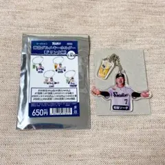 ヤクルトスワローズ 長岡秀樹 神宮グルメキーホルダー ドリンク編