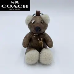 【極美品】COACH キーホルダー シグネチャー くま レザー