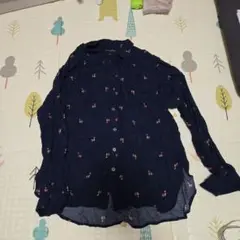 BANANA REPUBLIC ネイビー長袖シャツ S