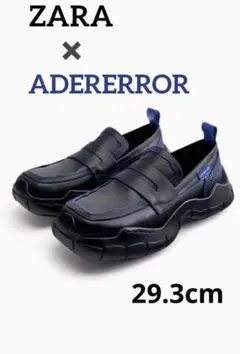 ZARA アーダーエラー ADERERROR ローファー 青 黒 関税込☆Ader Error x Zara☆Leather Track Sole Loafers Black