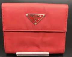 JJ017 PRADA プラダ ナイロン コインケース 赤色