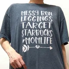 #MOMLIFE マムライフ 英字 Tシャツ グレー 灰色 古着
