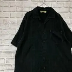 半袖シルクシャツ！アロハ　ブラックM 731