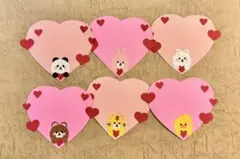 動物のメッセージカード（ハート） 6枚セット