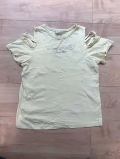 JENNI love カットアウトスリーブ Tシャツ 淡い黄色