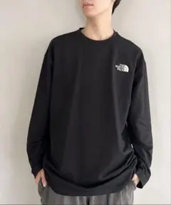 THE NORTH FACE ワンポイント ロングスリーブ Tシャツ ブラック