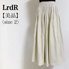 LrdR◎フェイクレザー プリーツ ロングスカート 2 アイボリー