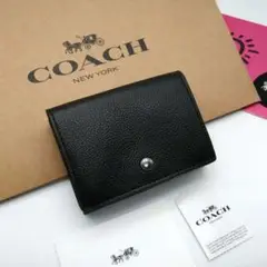 新品 COACH 折り財布 メンズ カラー ブラック