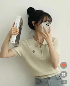 nugu ジッパー半袖　ベージュ　beige