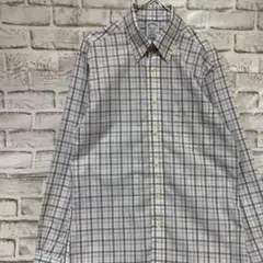 ブルックスブラザーズ長袖シャツ！チェックホワイトS 91
