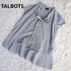 【美品】タルボット■ボウタイブラウス フレンチスリーブ ペプラム　М