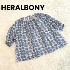 【美品】HERALBONY ヘラルボニー シフォンブラウス「タイトル不明」