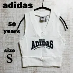 【美品】adidasOriginals 50周記念 クロップド丈 タンクトップ
