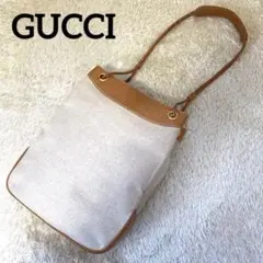 希少✨GUCCI ショルダーバッグ セミショルダー 編み込み レザー×キャンバス