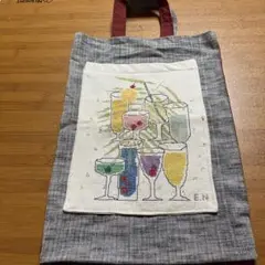 帯リメイク刺繍バッグ