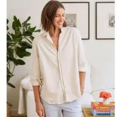 希少EILEENモデル　美品　フランクアンドアイリーン　クラッシュデニムシャツ