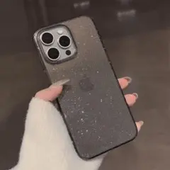 iPhone16promax iPhoneケース ラメ　ブラック　黒　クリア