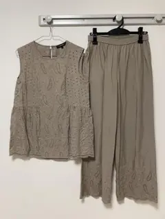 アンタイトル レース　ブラウス、パンツ2点セット
