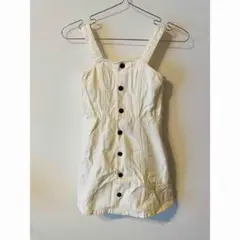 未使用品⭐️120サイズ　GU オフホワイトサロペット　デニム生地