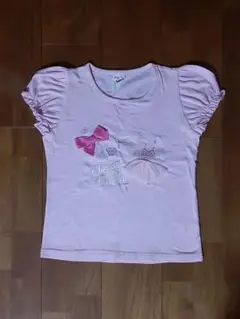 美品◇半袖Tシャツ◇150◇バレリーナ&オーガンジー&リボンが素敵◇ピンク◇