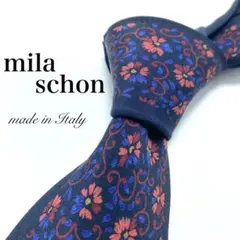 【極美品】mila schon ネクタイ 新品同様 花柄 オシャレ ブラック