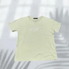 シップス SHIPS Tシャツ 半袖 ロゴ入り レモンイエロー キッズ130㎝