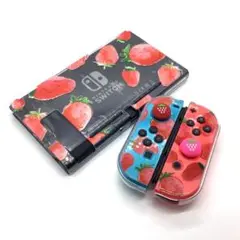 (F33)Switch ハードケース　クリア　苺　スティックカバー付