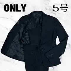 美品✨【ONLY】ウールスーツセットアップ　パンツ　薄手　無地柄　ブラック　5号