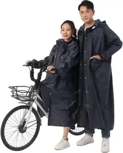 ❤反射テープ有❤ レインコート カッパ 防水 ブラック 通勤通学 雨具 傘