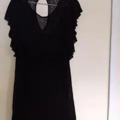 ※推し※フリル付き黒レースワンピース ZARA細見え