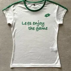 LOTTO ホワイト グリーン Tシャツ M