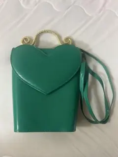 グリーン ハート型ショルダーバッグ