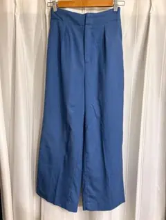 古着　used ヴィンテージ　ワイドパンツブルー　オフィスカジュアル　ワイド