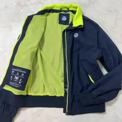 極美品 ノースセールズ ナイロンジャケット ダブルジップ 撥水 蛍光イエロー