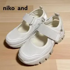 美品　nico and オリジナルベルトメッシュスニーカー ホワイト S
