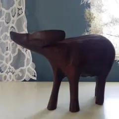 木製　彫刻　水牛　オブジェ　北欧　ヴィンテージ