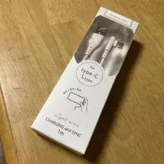 新品、未開封 充電&データ転送に対応のタイプCケーブル Lタイプ　桜ピンク1m